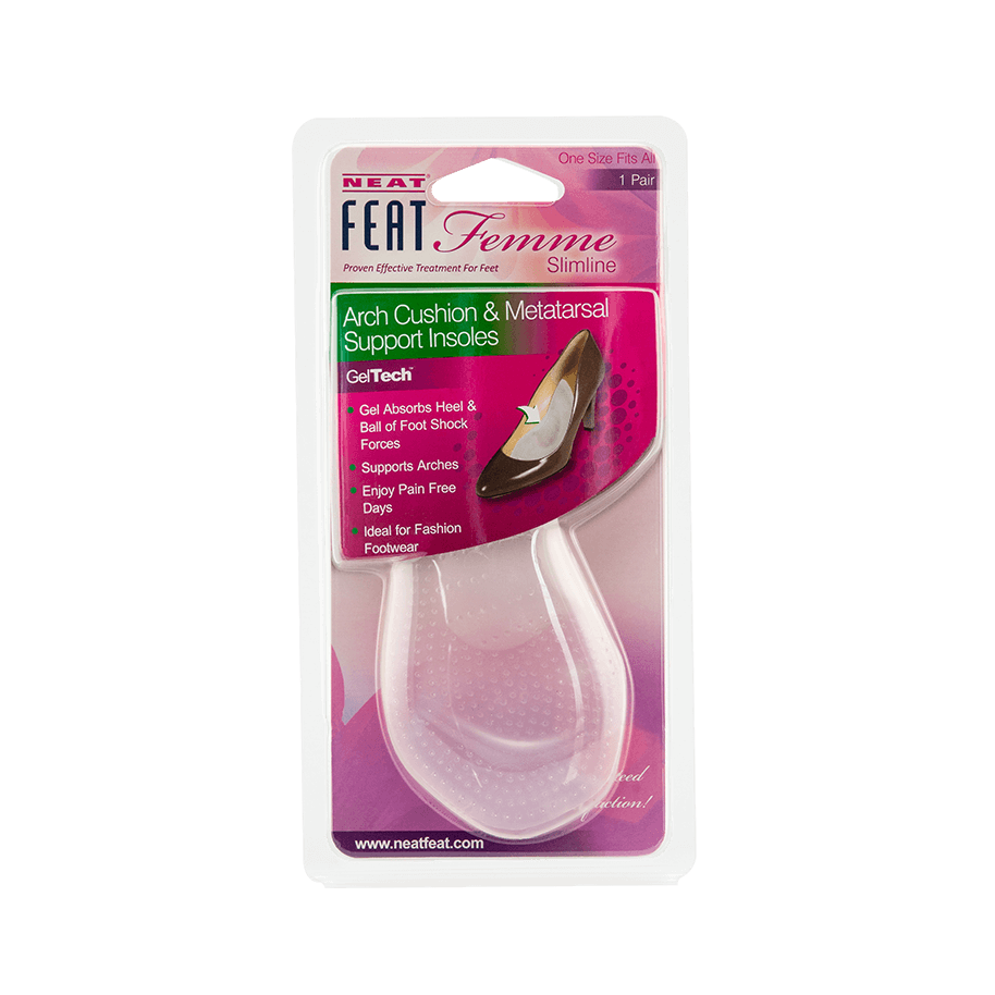 Femme Slimline Gel Arch Cushion & Metatarsal Insole Supporting Arch and Metatarsal - Neat Feat Foot & Body Care