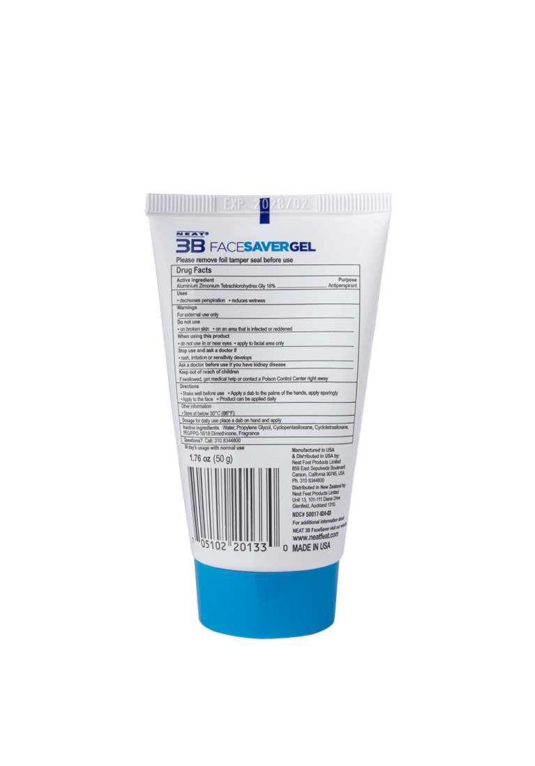 Neat 3B Face Saver Gel for Facial Sweating - Neat Feat Foot & Body Care
